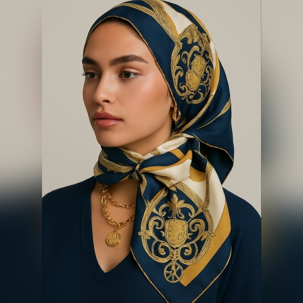 Women's Square Scarf Shawl with Print, Shawl 30x30 in